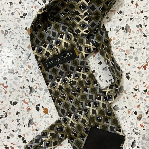100% SILK NECK TIES LOT OF 3 W/HANGER MIX BRAND STAFFORD JAY JACOBS KENNETH COLE - Picture 7 of 11